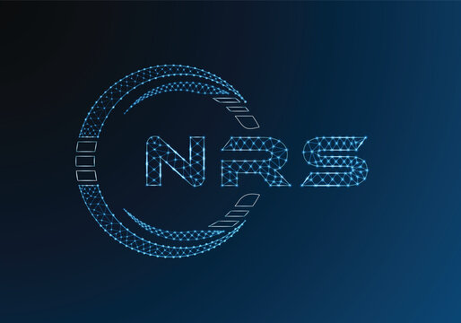 NRS low poly letter logo vector design. NRS lower poly logo design. Low poly logo.