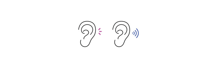 Ear with Sound Waves graphic representation ear radiating