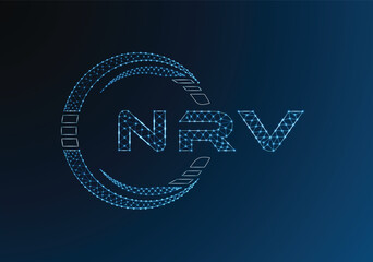 NRV low poly letter logo vector design. NRV lower poly logo design. Low poly logo.