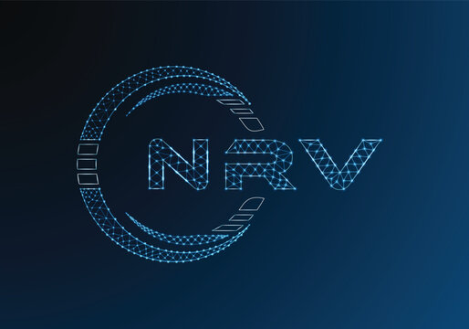 NRV low poly letter logo vector design. NRV lower poly logo design. Low poly logo.