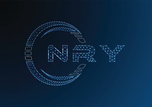 NRY low poly letter logo vector design. NRY lower poly logo design. Low poly logo.