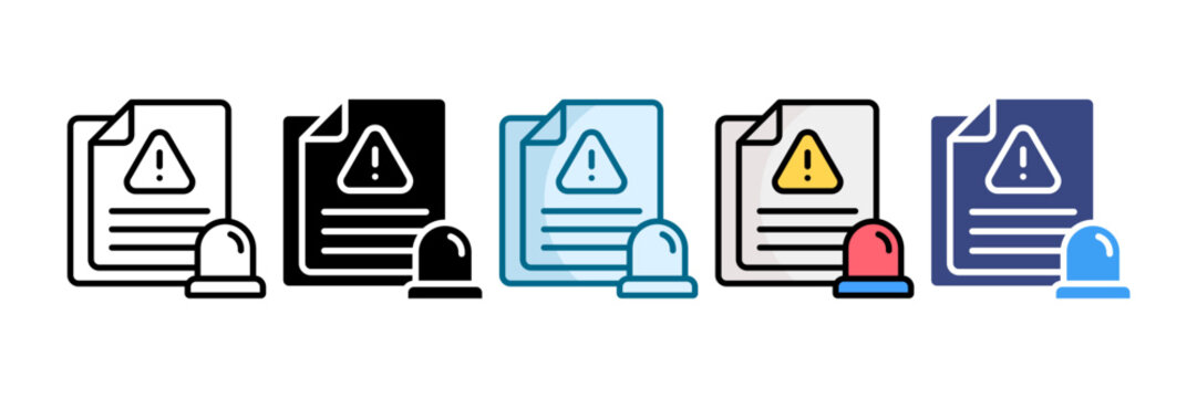 Incident Report Icon Set Multiple Style Collection