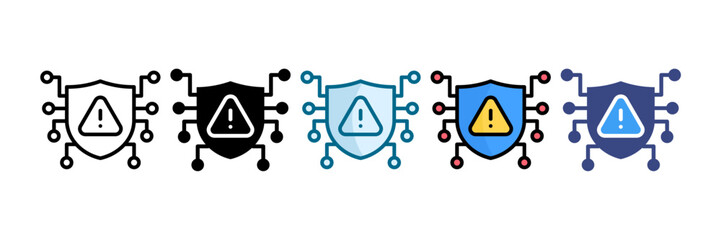 Cyber Risk Icon Set Multiple Style Collection