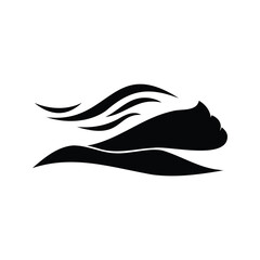 Abstract black and white landscape or desert scene with sky and dunes