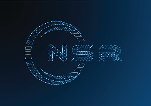 NSR low poly letter logo vector design. NSR lower poly logo design. Low poly logo.