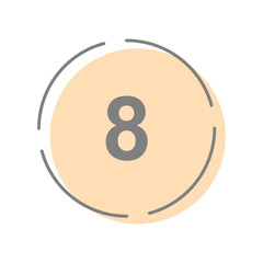 Spring Color Number Label – 8 (Pastel Style)