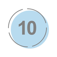 Spring Color Number Label – 10 (Pastel Style)