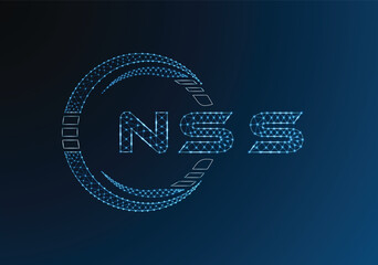 NSS low poly letter logo vector design. NSS lower poly logo design. Low poly logo.