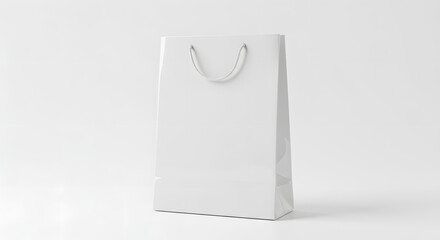 Blank White Paper Shopping Bag Mockup Perfect for Branding and Design Presentations