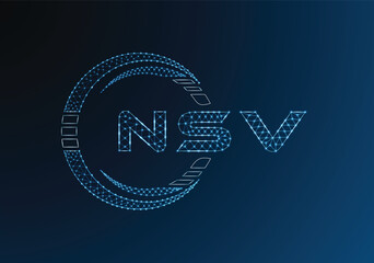 NSV low poly letter logo vector design. NSV lower poly logo design. Low poly logo.