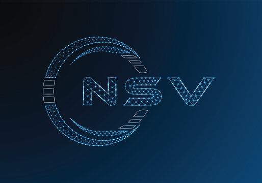 NSV low poly letter logo vector design. NSV lower poly logo design. Low poly logo.