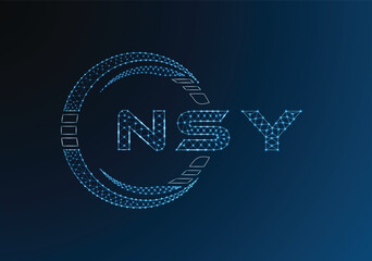 NSY low poly letter logo vector design. NSY lower poly logo design. Low poly logo.