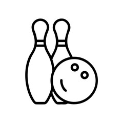 Icon of a bowling ball and pins representing the sport