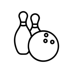 Icon of a bowling ball and pins representing the sport