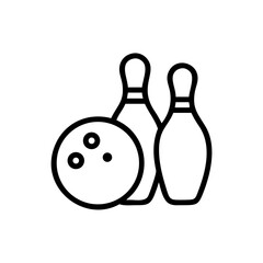 Icon of a bowling ball and pins representing the sport
