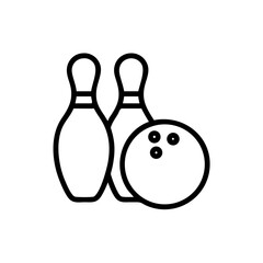 Icon of a bowling ball and pins representing the sport