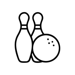 Icon of a bowling ball and pins representing the sport