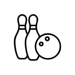 Icon of a bowling ball and pins representing the sport