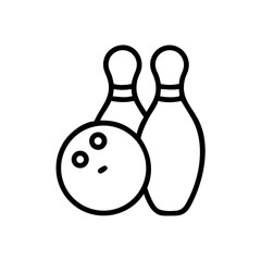 Icon of a bowling ball and pins representing the sport