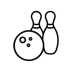 Icon of a bowling ball and pins representing the sport