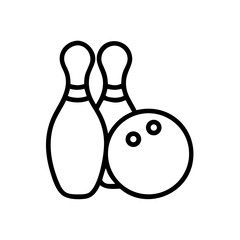Icon of a bowling ball and pins representing the sport