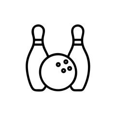 Icon of a bowling ball and pins representing the sport