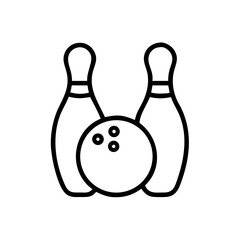 Icon of a bowling ball and pins representing the sport