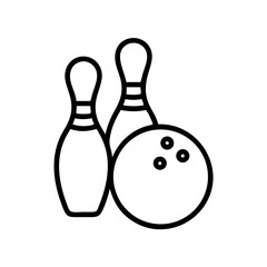 Icon of a bowling ball and pins representing the sport