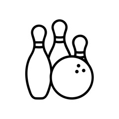 Icon of a bowling ball and pins representing the sport