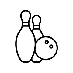 Icon of a bowling ball and pins representing the sport