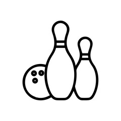 Icon of a bowling ball and pins representing the sport