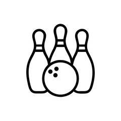 Icon of a bowling ball and pins representing the sport