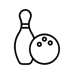 Icon of a bowling ball and pins representing the sport