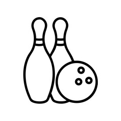 Icon of a bowling ball and pins representing the sport