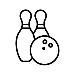 Icon of a bowling ball and pins representing the sport