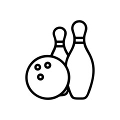 Icon of a bowling ball and pins representing the sport
