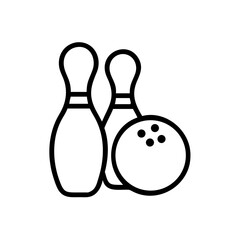 Icon of a bowling ball and pins representing the sport