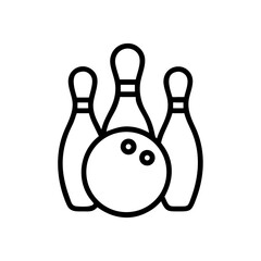 Icon of a bowling ball and pins representing the sport