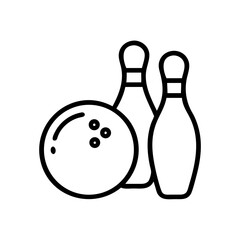 Icon of a bowling ball and pins representing the sport