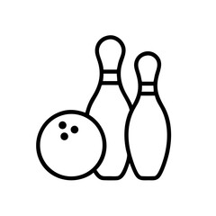 Icon of a bowling ball and pins representing the sport