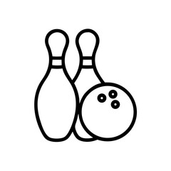 Icon of a bowling ball and pins representing the sport