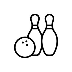 Icon of a bowling ball and pins representing the sport
