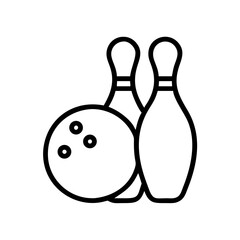 Icon of a bowling ball and pins representing the sport