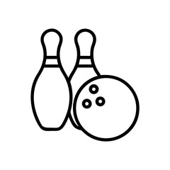Icon of a bowling ball and pins representing the sport