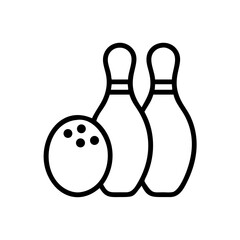 Icon of a bowling ball and pins representing the sport