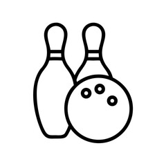 Icon of a bowling ball and pins representing the sport