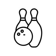 Icon of a bowling ball and pins representing the sport