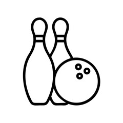Icon of a bowling ball and pins representing the sport