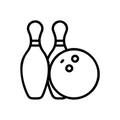 Icon of a bowling ball and pins representing the sport