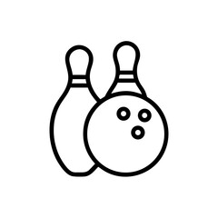 Icon of a bowling ball and pins representing the sport